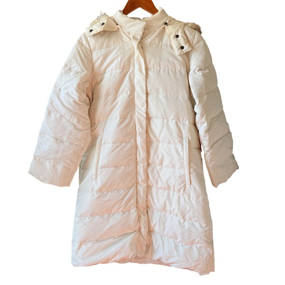 Weekend MaxMara Down Filled Long Length Belted Fur Trim Hood Women's Size 4 - Picture 14 of 14